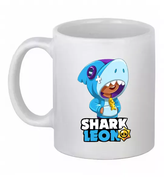 Чашка керамічна Brawl Stars Shark Leon Білий фото
