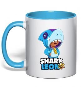 Чашка з кольоровою ручкою Brawl Stars Shark Leon
