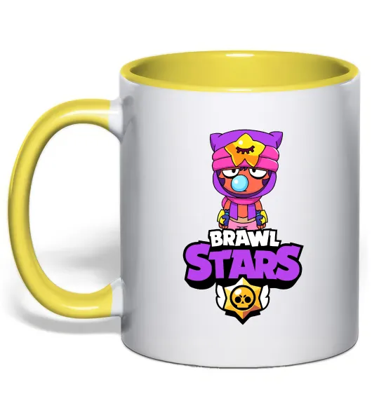 Чашка з кольоровою ручкою Brawl Stars Sandy Лимонний фото