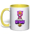 Чашка з кольоровою ручкою Brawl Stars Sandy Лимонний фото
