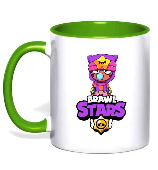 Чашка з кольоровою ручкою Brawl Stars Sandy Лаймовий фото