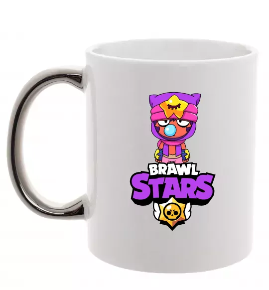Чашка з кольоровою ручкою Brawl Stars Sandy Срібло фото