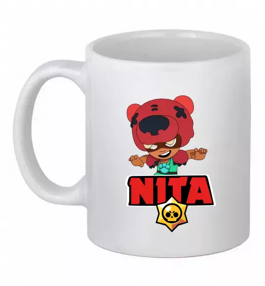 Чашка керамическая Brawl Stars Nita Белый фото