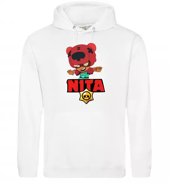 Чоловіча толстовка (худі) Brawl Stars Nita Білий фото