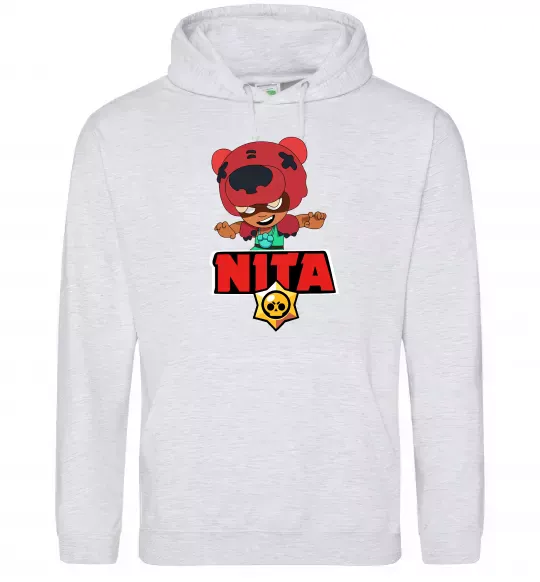 Женская толстовка (худи) Brawl Stars Nita Серый меланж фото