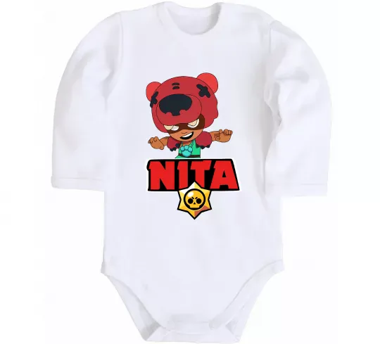 Дитячий бодік Brawl Stars Nita Білий фото
