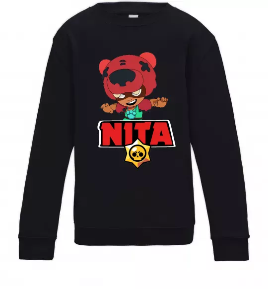 Детский Свитшот Brawl Stars Nita Черный фото