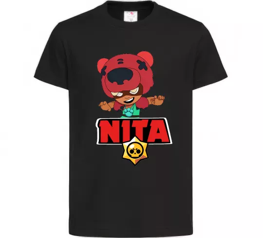 Дитяча футболка Brawl Stars Nita Чорний фото