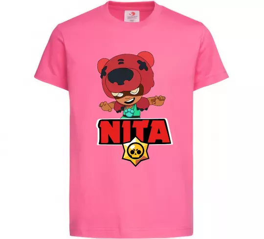 Дитяча футболка Brawl Stars Nita Яскраво-рожевий фото