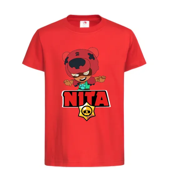 Детская футболка Brawl Stars Nita Красный фото