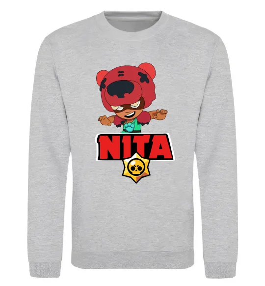 Світшот Brawl Stars Nita Сірий меланж фото