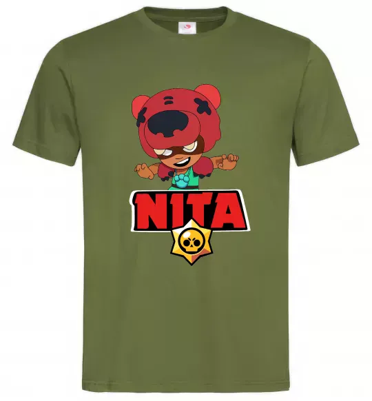 Мужская футболка Brawl Stars Nita Оливковый фото
