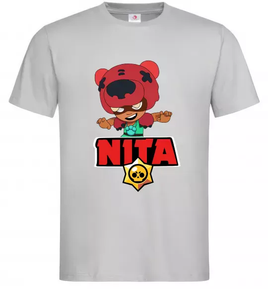 Мужская футболка Brawl Stars Nita Серый фото