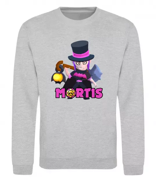Свитшот Mortis Brawl Stars Серый меланж фото