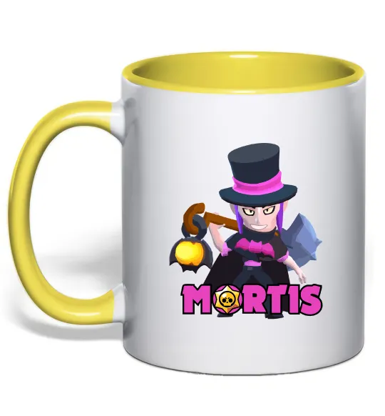 Чашка з кольоровою ручкою Mortis Brawl Stars Лимонний фото