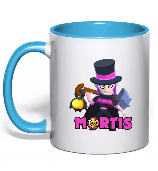 Чашка з кольоровою ручкою Mortis Brawl Stars Блакитний фото