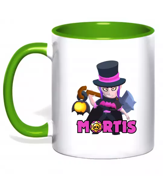 Чашка з кольоровою ручкою Mortis Brawl Stars Зелений фото
