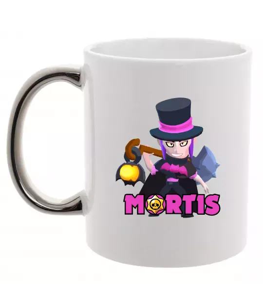 Чашка з кольоровою ручкою Mortis Brawl Stars Срібло фото