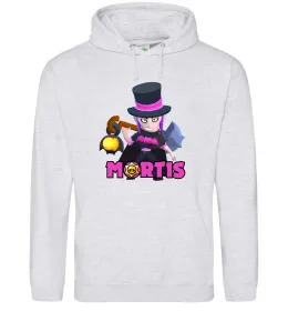 Мужская толстовка (худи) Mortis Brawl Stars Серый меланж фото