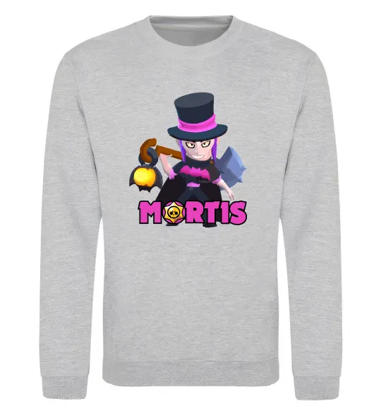 Свитшот Mortis Brawl Stars Серый меланж фото