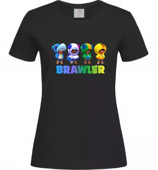 Женская футболка Brawl Stars Leon skin Черный фото