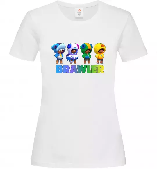 Женская футболка Brawl Stars Leon skin Белый фото