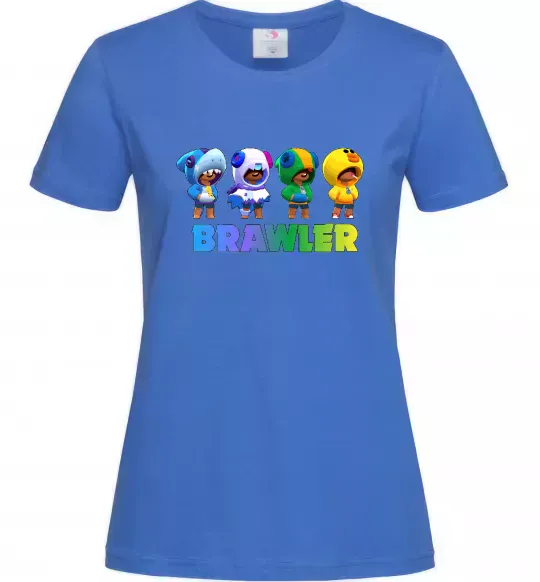 Женская футболка Brawl Stars Leon skin Ярко-синий фото