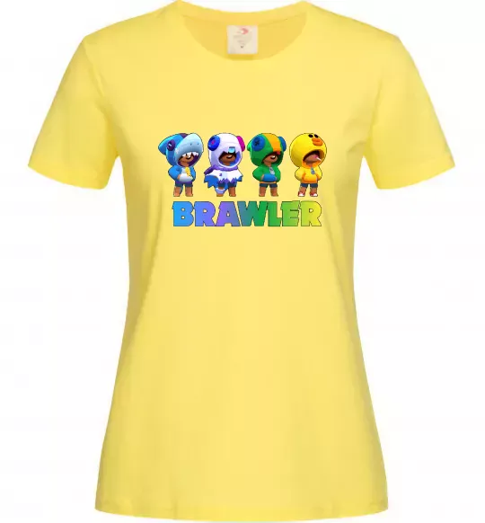 Женская футболка Brawl Stars Leon skin Лимонный фото