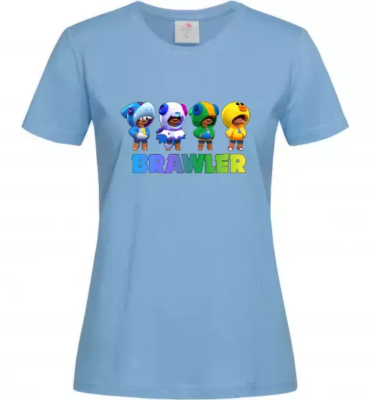 Женская футболка Brawl Stars Leon skin Голубой фото