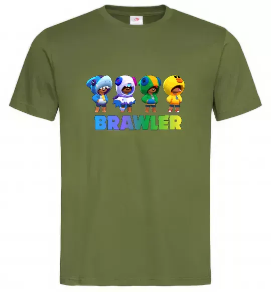 Чоловіча футболка Brawl Stars Leon skin Оливковий фото