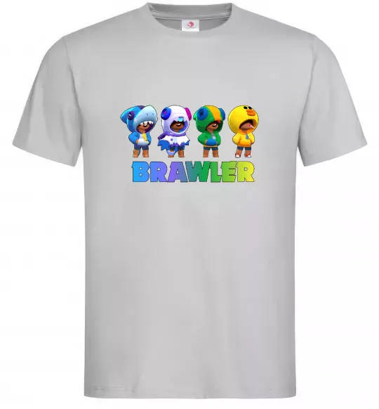 Чоловіча футболка Brawl Stars Leon skin Сірий фото