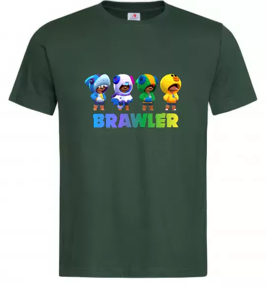 Чоловіча футболка Brawl Stars Leon skin Темно-зелений фото