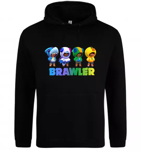 Мужская толстовка (худи) Brawl Stars Leon skin Черный фото