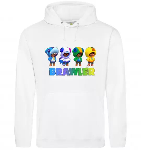 Женская толстовка (худи) Brawl Stars Leon skin Белый фото