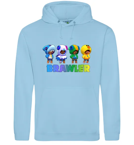 Женская толстовка (худи) Brawl Stars Leon skin Голубой фото
