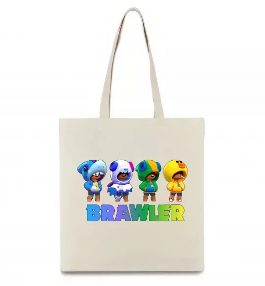 Эко-сумка Brawl Stars Leon skin Бежевый фото