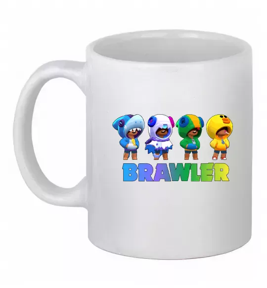 Чашка керамическая Brawl Stars Leon skin Белый фото