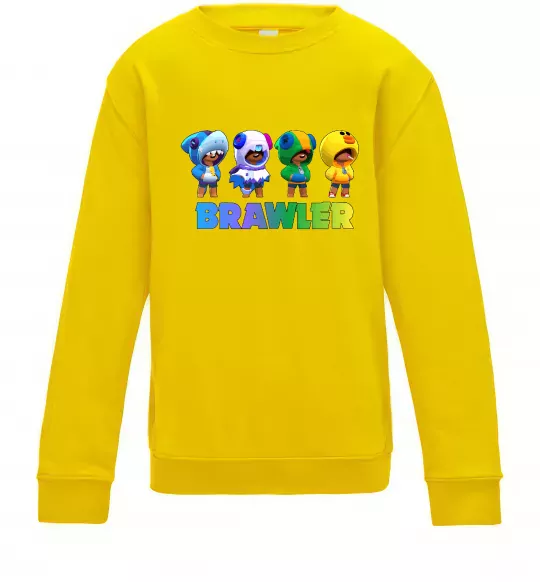 Детский Свитшот Brawl Stars Leon skin Солнечно желтый фото