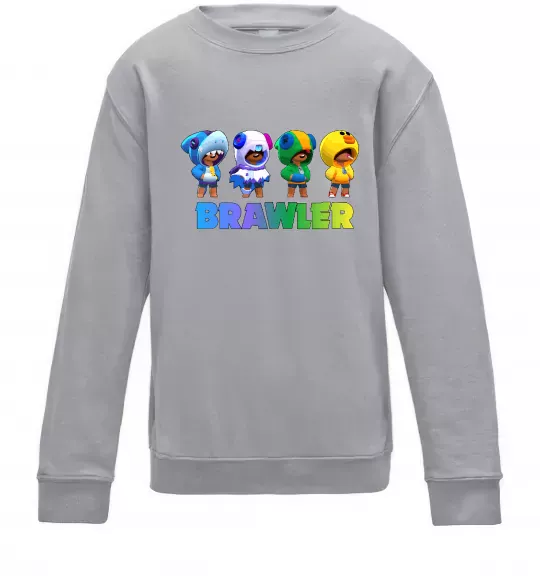 Детский Свитшот Brawl Stars Leon skin Серый меланж фото