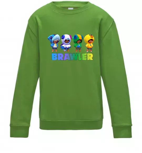 Детский Свитшот Brawl Stars Leon skin Лаймовый фото