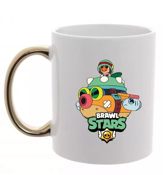 Чашка с цветной ручкой Brawl Stars Hank Золото фото