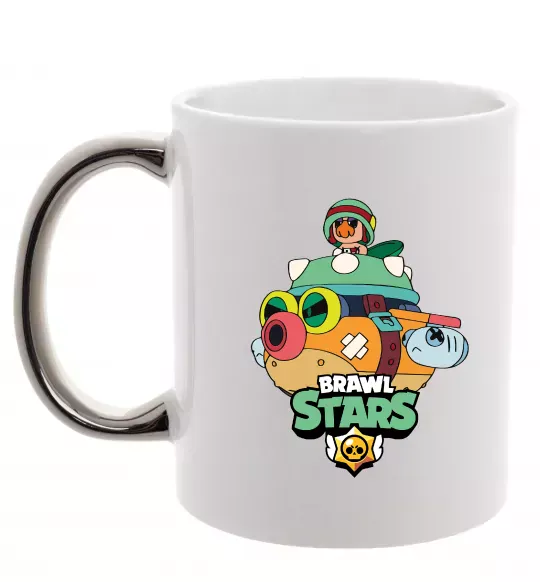 Чашка с цветной ручкой Brawl Stars Hank Серебро фото