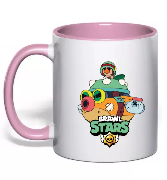 Чашка с цветной ручкой Brawl Stars Hank Нежно розовый фото