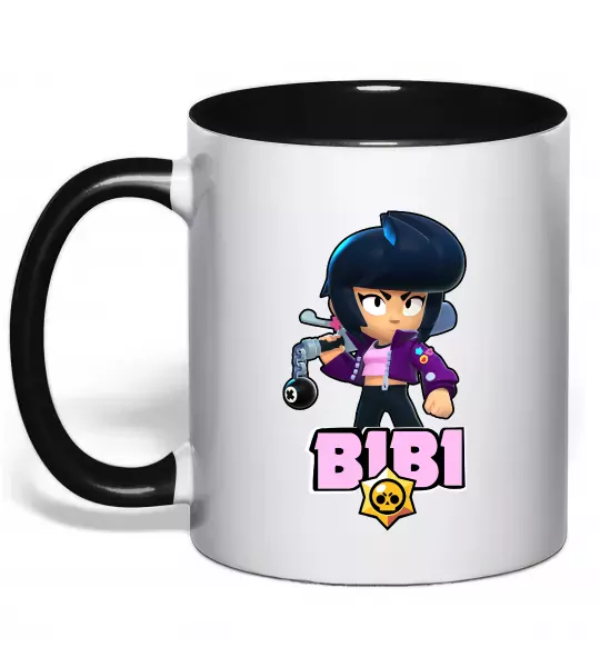 Чашка з кольоровою ручкою Bibi Brawl Stars Чорний фото