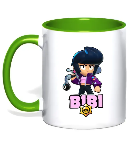 Чашка с цветной ручкой Bibi Brawl Stars Лаймовый фото