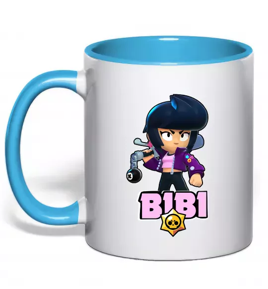 Чашка з кольоровою ручкою Bibi Brawl Stars Блакитний фото