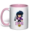 Чашка з кольоровою ручкою Bibi Brawl Stars Ніжно рожевий фото