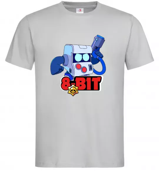 Мужская футболка Brawl Stars 8 bit Серый фото