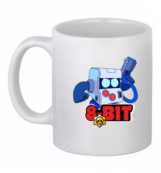 Чашка керамическая Brawl Stars 8 bit Белый фото