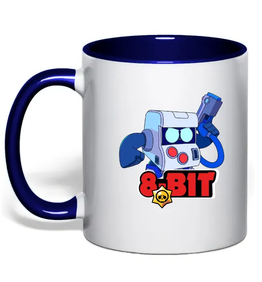 Чашка с цветной ручкой Brawl Stars 8 bit Глубокий темно-синий фото